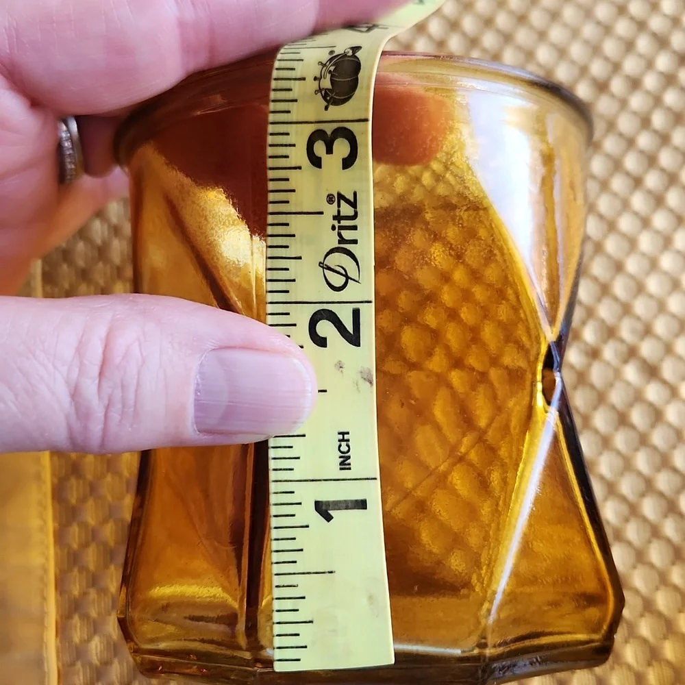 Vintage MCM Amber Glass Whiskey Tumblers